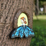 Fairy Out The Window Tree Hugger Garden Statue, Glow in The Dark Resin Fairy Figurine Wall Art Sculpture Outdoor Tree Faces Decor for Patio Lawn Yard Ornaments (Blue)