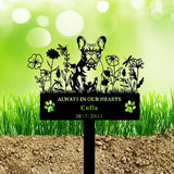 Personalized Flora Dog Memorial Garden Stake - Custom Cemetery Sign with Stake, Sympathy Grave Plaque, Pet Headstone Marker Engraved Sign