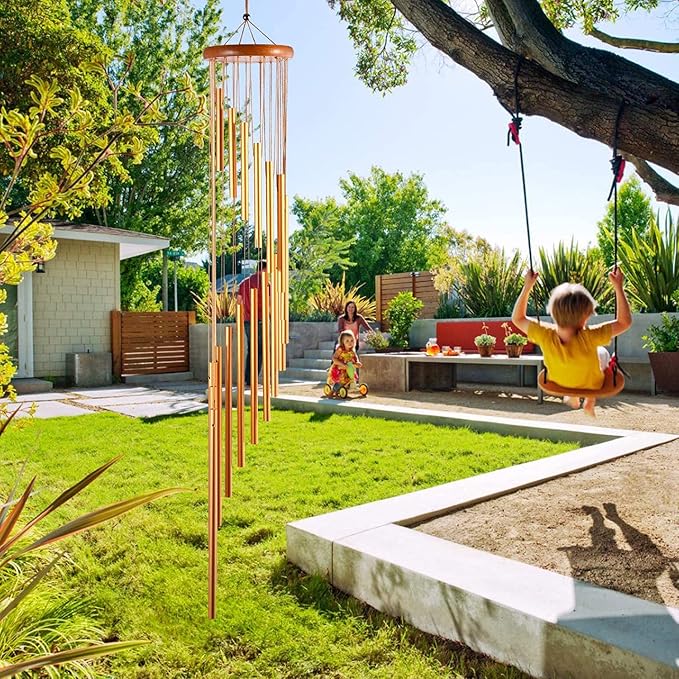 Alnicov 35Inch Wind Chimes，Memorial Wind Chimes，with 18 Aluminum Alloy Tubes for Garden,Patio,Home and Indoor Decor