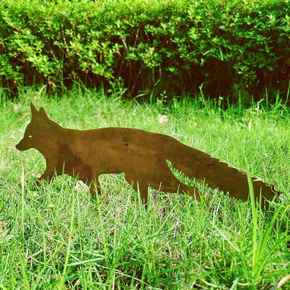 2 PCS Animal Garden Decoration, Lawns Animal Indoor Outdoor Garden Statue, Animal Figurine for Gardens Patios, Creative Animal Garden Sculpture, Sneaky Rustic Animal Garden Decoration