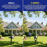 T-SUNUS RGB Solar Spot Lights Christmas Outdoor 6-in-1, Color Changing Landscape Spotlights Pond Lighting Waterproof IP65 9.8ft Cable for Tree Patio Pathway Yard Garden Wall Flag Halloween Holiday