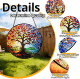 Stained Glass Tree of Life Suncatcher - 7.8In Handcrafted Window Hanging & Wall Art for Home, Living Room, Garden & Outdoor Porch Decor - Birthday, for Women Mom Teacher