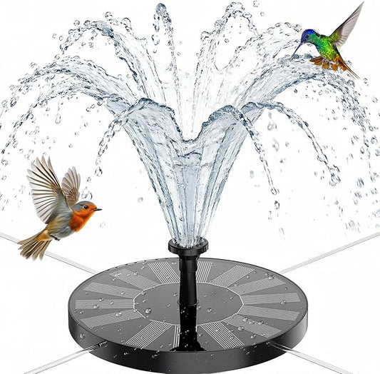 AISITIN Solar Bird Bath Fountain Pump, Solar Fountain for Bird Bath with 6 Nozzles, Solar Powered Water Fountain Pump for Garden, Ponds, Pool, Fish Tank and Outdoor
