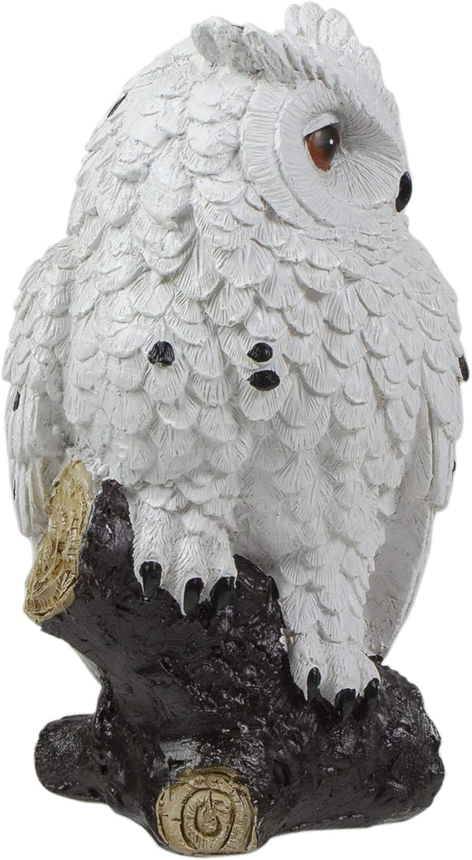 Northlight Glittered Owl Perched on a Branch Statue - 6"