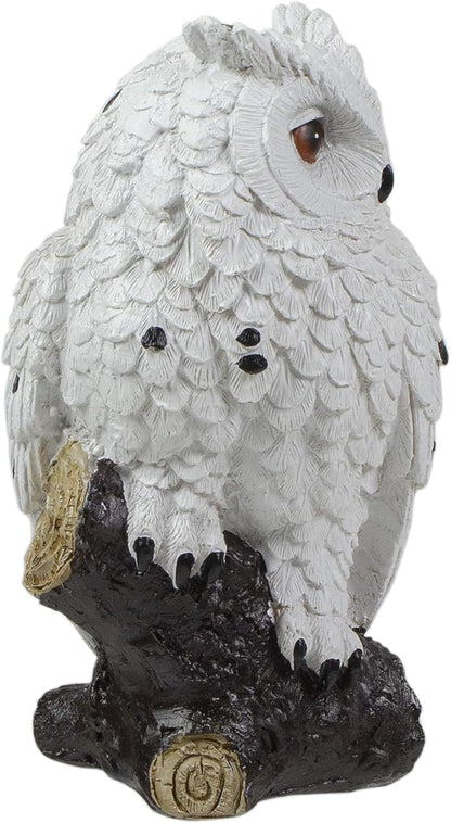 Northlight Glittered Owl Perched on a Branch Statue - 6"