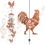 Rooster Wind Chimes for Outside, Rooster Farmhouse Memorial Gifts for Men/Women/Dad/Grandpa, Yard Outdoor Decor, Home Lawn Patio Garden Decoration (Rooster)