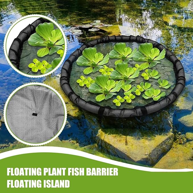 Floating Pond Corral Plant Rings - 90g 45 Cms, and Round Floating Plant Ring Fine Mesh Nets, Planters for Garden Pond Decoration Home | Outdoor Decors Maintaining Water Features Utilizations