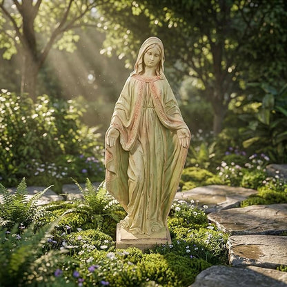 Virgin Mary Statue, Outdoor 32 Inch Tall Large Religious Garden Statue, Blessed Mother Outdoor Statue, Virgen De Guadalupe Statues for Yard, Patio, Home Decor