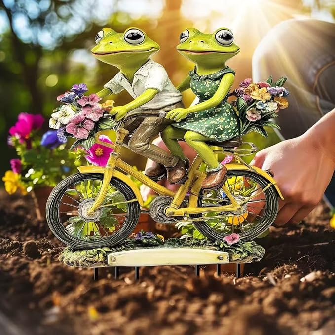 2D Love Frog Acrylic Garden Stake Decorative Yard Lawn Planter Outdoor Ornament (#02 Style)