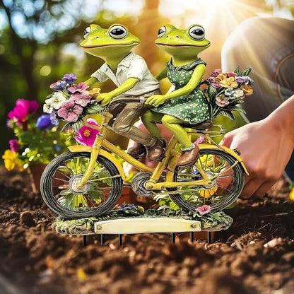 2D Love Frog Acrylic Garden Stake Decorative Yard Lawn Planter Outdoor Ornament (#02 Style)