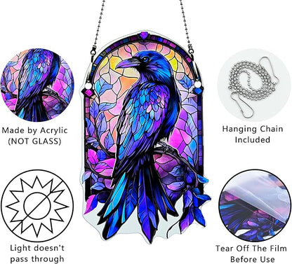 Halloween Bird Ornaments Colorful Window Hanging Decorations Home Wall Decor for Indoor Outdoor