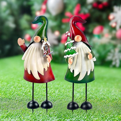 HONGLAND Outdoor Christmas Decorations Gnomes Decorative Garden Stakes, Unique Thanksgiving Gifts for Outside Garden Decor Yard Lawn Porch Party-18 Inch