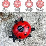 Cast Iron Ladybug Key Hider, Red Spare Keys Hiders for Outside, Animal Shaped Outdoor Hidden Keys Holder, Decorative Ladybug Statue Hide a Key Box for Indoor Garden Yard Patio Decor
