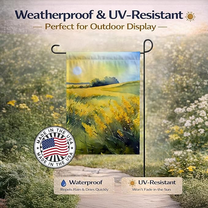 Caroline's Treasures Nebraska Goldenrod in Watercolor Garden Flag Mailbox Flag Decorative Yard Flag Banner Outside Patio Artwork Yard Flower Beds, Garden Size, Multicolor