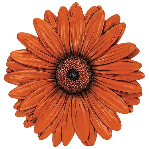 Magnolia Garden 12-Inch Sculpted Yellow Daisy Decorative Stepping Stone – 3D Floral Resin Garden Walkway Tile – Vibrant Flower Outdoor Accent