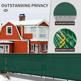 LOVE STORY Custom Size 3'x20' Dark Green Balcony Privacy Screen,UV Block Privacy Fence Screen,90% Shield for Outdoor Pool Garden Apartment Railing