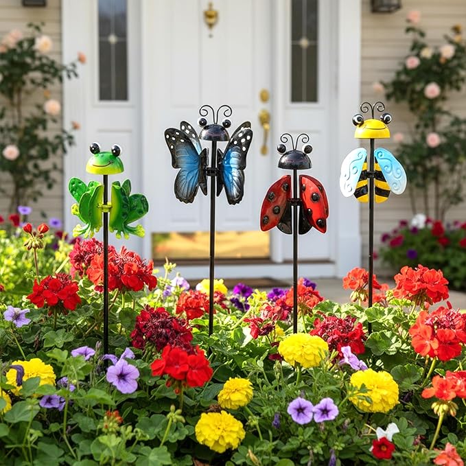 Metal Wind Spinners Outdoor from, Guangxie Set of 4 Garden Decor for Outside, Yard, Patio, Lawn