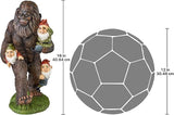 Design Toscano Schlepping the Garden Gnomes Bigfoot Yeti Indoor/Outdoor Garden Statue, 16 Inch Tall, Cast Stone Resin, Painted Full Color Finish