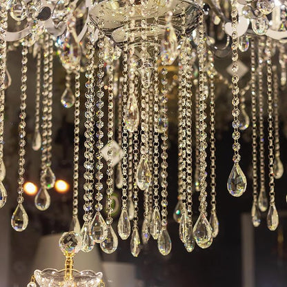 PATIKIL Teardrop Crystal Chandelier Pendants Beads, 5 Pack 135mm Length 38mm Chandelier Prisms Parts Ornaments Hanging Beads for DIY Arts Crafts Decoration, Sky Blue