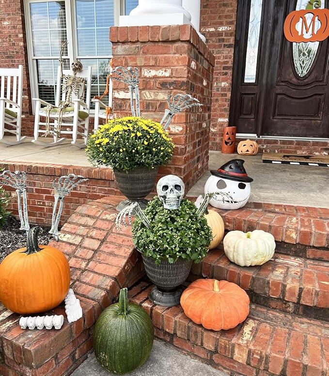 AISENO 12PC Realistic Skeleton Arm Stakes Halloween Decorations for Lawn Stakes Garden Groundbreaker Halloween Skeleton Decoration
