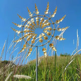 Gold Metal Weathervane, 12 Inch Outdoor Metal 3D Weathervane, Stainless Steel Hanging Wind Catcher, Garden Decorative Stake, Kinetic Art Sculpture for Outdoor Decoration