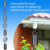 RainChains Pacific Diamond Rain Chain 8.5ft Black Aluminum Rain Chains for Gutters Heavy Rain Downspout Chains for Gutters Decorative.