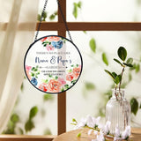 Patio Nana and Papa Gifts Suncatchers Stained Glass Window Hanging, Grandparents Gifts from Grandkids Sun Catchers Indoor Window, Grandma and Grandpa Gift, 7.9x7.9in