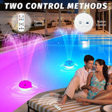 Pool Fountain with Remote, Dolphing Floating Pool Fountain with Lights, Above Ground Pool Water Fountains with Anchor, Swimming Pool Fountains for Inground Pool-1PC,White