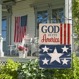Hzppyz God Bless America Memorial Day 4th of July Patriotic House Flag, Veterans Day Stars Stripes Vintage Decorative Garden Yard Outdoor Large Decor, American USA Home Outside Decoration 28 x 40