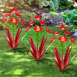 Homight Metal Agave Plant Outdoor Decoration Outdoor Garden Decoration Daffodils Flowers Mexican Yard Art Daffodils Flowers Decorative Garden Gift (3 Big red Daffodil)