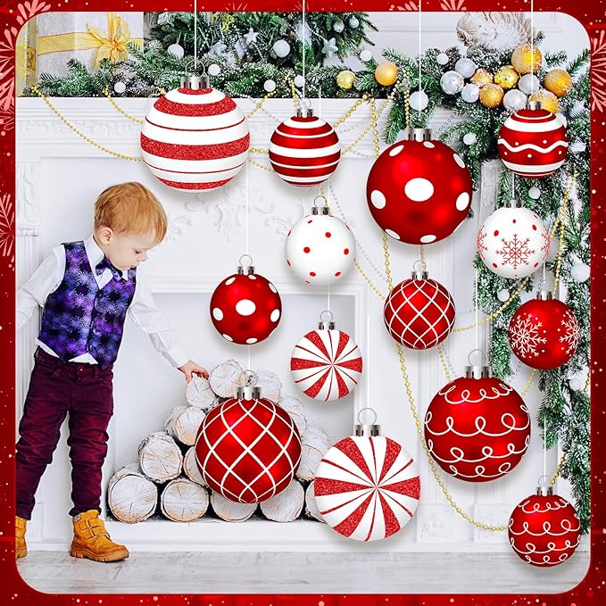 Huwena 24 Pcs Christmas Outdoor Decorations Hanging Ornaments Christmas Yard Signs Double Sided Lawn Decorations for Xmas Party Porch Lawn Decor(Elegant Style)