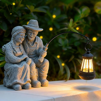 Teaeeno Couple Decor Outdoor Solor Light, Timeless Moments for A Lifelong Partnership, Gifts for Garden/Patio Decor, Essential Gifts for First Love/Anniversaries,Creating A Romantic Ambiance(Stone)