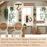 AJART Ceiling Hooks for Hanging Plants - Iron Plant Hanger for Wall Mount - 2 Pack/2.5 Inch Ceiling Hook for Indoor Use