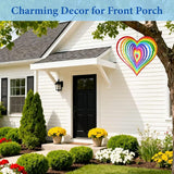 Wazzio Love Heart Wind Spinners Outdoor, Hanging Wind Spinners for Birthday Christmas Valentines Day, 12 inch Outdoor Indoor Hanging Ornament for Garden Porch Backyard Lawn