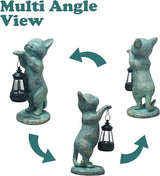 Outdoor Garden Cat Statues Decor - Birthday Gifts for Women Resin Cat Figurines with Solar Lantern for Yard Art Lawn Ornaments Porch Patio Balcony - Gifts for Grandma Mom Wife