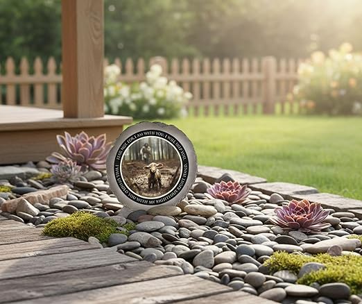 Magnolia Garden 10-Inch Isaiah 41:10 Fear Not Decorative Stepping Stone – The Good Shepherd & Lamb Resin Garden Tile – Religious Scripture Outdoor Accent
