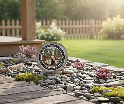 Magnolia Garden 10-Inch Isaiah 41:10 Fear Not Decorative Stepping Stone – The Good Shepherd & Lamb Resin Garden Tile – Religious Scripture Outdoor Accent