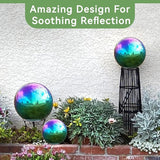 Lily's Home Gazing Globe Mirror Ball in Rainbow Stainless Steel - 12 Inch