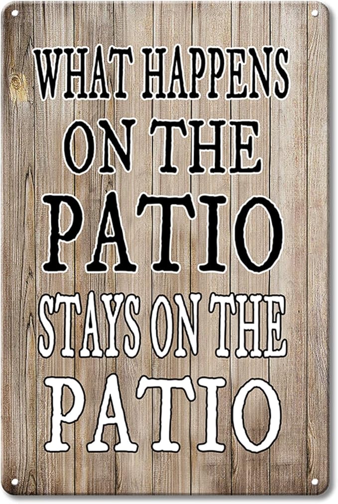 Funny Metal Tin Sign Patio Porch Signs Patio Decorations Outdoor Clearance Backyard Bar Pool Wall Decor