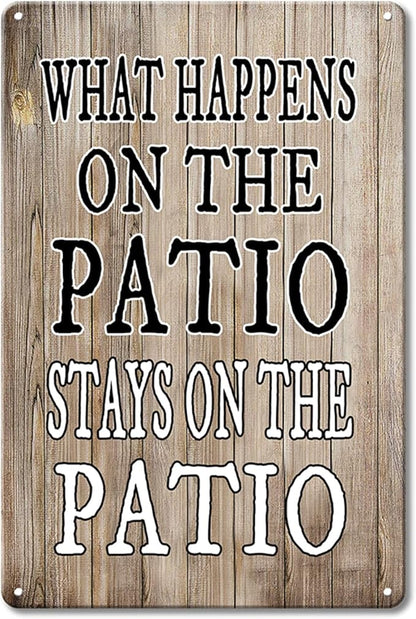 Funny Metal Tin Sign Patio Porch Signs Patio Decorations Outdoor Clearance Backyard Bar Pool Wall Decor