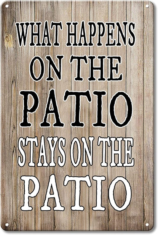Funny Metal Tin Sign Patio Porch Signs Patio Decorations Outdoor Clearance Backyard Bar Pool Wall Decor