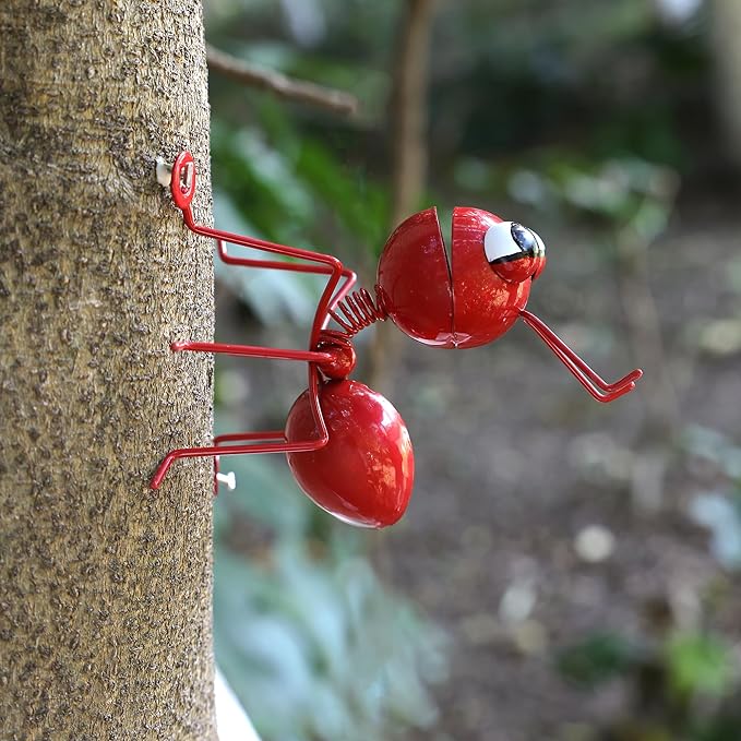 Metal Ants Set of 4 Colors Garden Decor Outdoor Sculpture Patio Decor Lawn Metal Yard Art Garden Statue Outdoor Decorative Metal Wall Art Garden Gifts Family and Garden Lovers