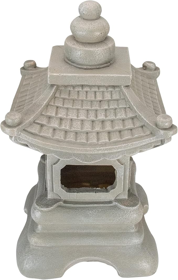 Northlight 13.5" Dark Gray Pagoda Outdoor Garden Statue