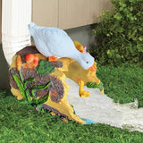 Elenon Goose Decorative Gutter Downspout Extension Statue, Duck Gutter Guardian Rain Downspout Extender, Garden Splash Block Outdoor Sculpture for 3" × 4" Down Spouts Decor