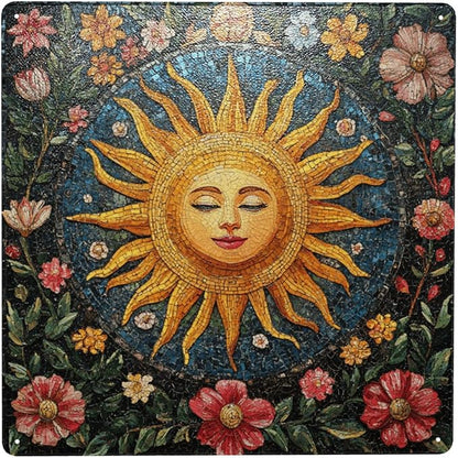 Garden Sun Hanging Arts Tin Sign – 12x12 Inch Metal Plaque Decor, For Gardens, Yards And Outdoor Living Areas Plaques, Home Decors Signs, Gift For Garden Lovers & Sun Enthusiasts