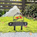 Cardinals Memorial Grave Markers for Cemetery Memorial Stakes Metal Grave Decorations for Loss of Mother Father Outdoors Yard Garden Sympathy Decor (Red Cardinal)