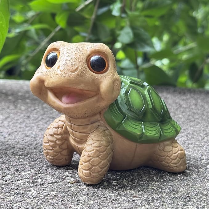 Turtle Outdoor Garden Decor | Desk Accessories for Women & Cute Stuff Turtle Decor | Decor for Shelf, Yard Patio, Office, Funny Turtle Gift for Women, Mother’s Day, Birthday (Green)