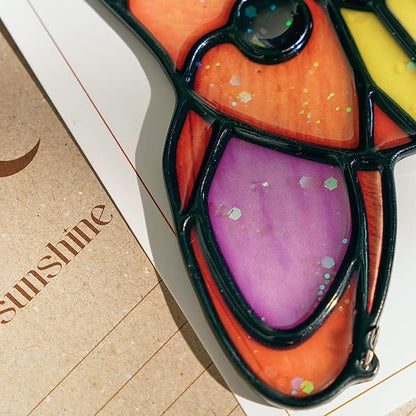 Corgi Dog Handmade Resin Suncatchers, Artisan Boho Sun Catcher Stained Glass Effect Window Hanging Garden Decor, Gift for Mother's Day Mom Grandma Wife Women