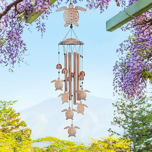 Turtle Wind Chimes Outdoor Sea Turtle Gifts for Women/Men/Mom/Grandma/Wife Birthday Gifts Memorial Gift Metal WindChimes for Outside/Indoors, Home, Lawn, Porch, Patio, Garden Decor, Yard Decorations