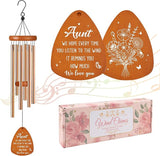 Aunt Wind Chimes for Outside, Gifts for Aunt Windchimes Outdoors for Patio Porch Garden Yard Hanging, Mothers Day Birthday Gifts for Women Aunts from Niece Nephew